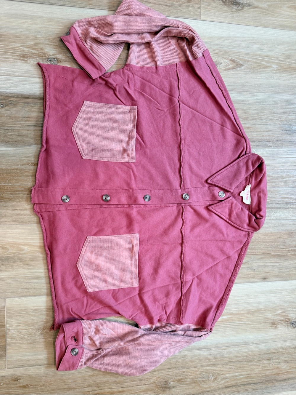 Peach Love California Rose-Pink Button Cardigan